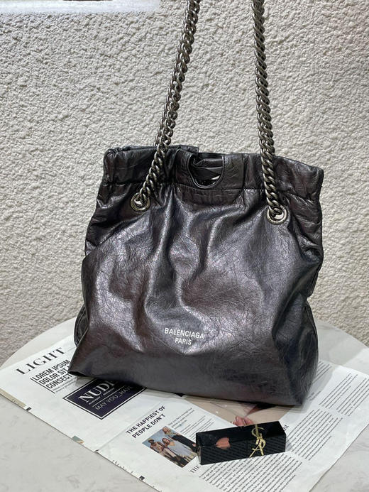 巴黎世家 23春款 crush 灰银 小号 垃圾袋 商品图0