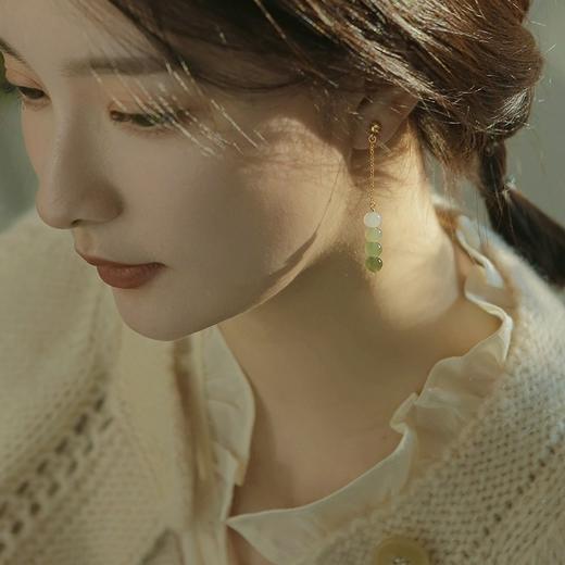 「画中人」复古气质渐变和田玉耳钉，小众冷淡风耳钉AL669995981406 商品图2