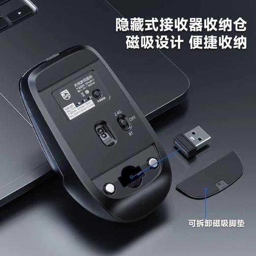 飞利浦充电三模鼠标蓝牙2.4G有线连接10000DPI调节 RGB灯光 宏编程 商品图3