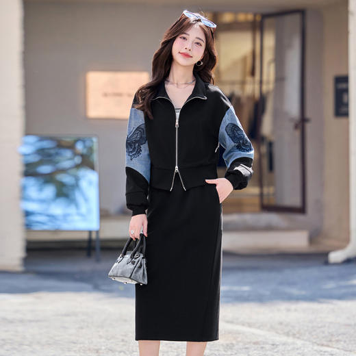 高档休闲套装时尚洋气减龄卫衣韩系百搭半身裙两件套 YJLY8528A 商品图2