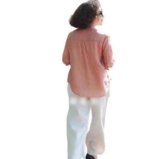 中年妈妈苎麻上衣亚麻阔腿裤两件套洋气套装2025夏装新款减龄穿搭 商品图4