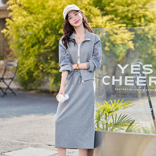 高档休闲套装时尚洋气减龄卫衣韩系百搭半身裙两件套 YJLY8528A 商品图1