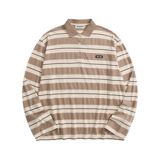 女款棉质条纹长袖Polo衫017 商品图0