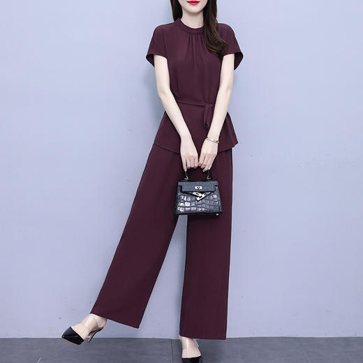 重磅套装女2025新款夏季时尚洋气高端两件套阔腿裤套装 商品图2