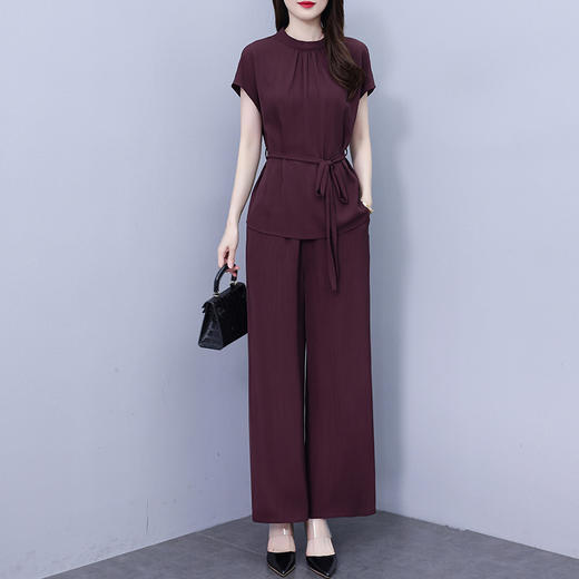 重磅套装女2025新款夏季时尚洋气高端两件套阔腿裤套装 商品图0