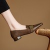 【预售5天】法式复古低跟小皮鞋女新款真皮方头中口单鞋通勤一脚蹬乐福鞋NJMK&K1710 商品缩略图3