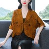A5066新中式半袖上衣防晒开衫妈妈装女春秋夏薄款香云纱披肩外搭短外套 商品缩略图0
