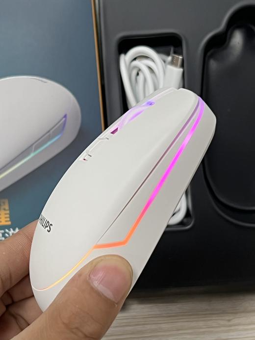 飞利浦充电三模鼠标蓝牙2.4G有线连接10000DPI调节 RGB灯光 宏编程 商品图5