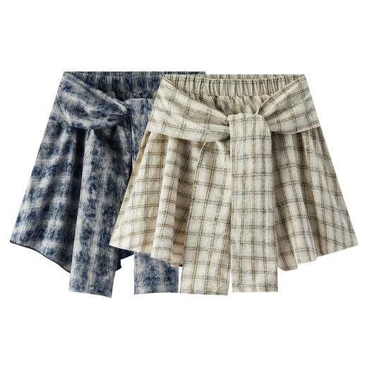 [商场同款]森马半身裙女绑带复古显瘦2025新款夏季不规则格纹短裙 商品图4