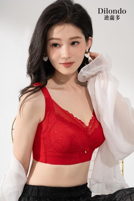 夏季新款大胸显小全罩杯内衣薄款收副乳调整型软钢圈聚拢上托性感蕾丝内衣2118455 商品图6