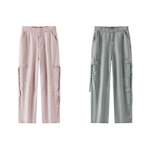 [商场同款]森马牛仔裤女户外工装裤拽姐炸街2025新款夏阔腿裤高街 商品图4