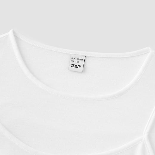 [商场同款]森马长袖T恤女短款修身纯色2025新款秋假两件花苞上衣 商品图2