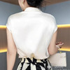 MZ-V领短袖T恤夏季新款时尚设计感小众缎面气质I高级感纯色百搭小衫 商品缩略图3
