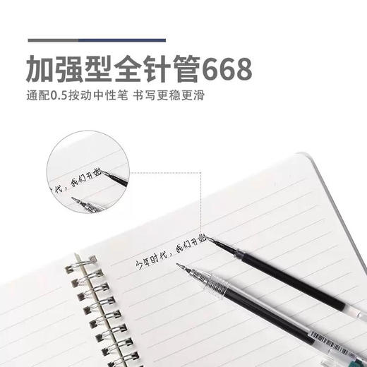 晨光9050按动作业小霸王速干替芯0.5mm黑色 商品图1