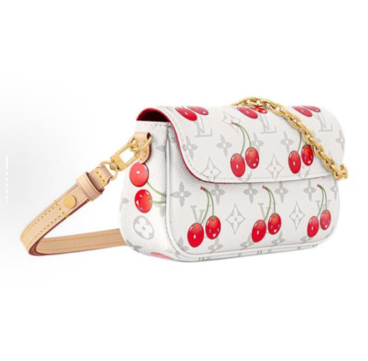 顶级免税版 VIP专柜体验 收到即官网同样 LV村上隆联名 白三彩IVY樱桃系列 超级适合夏天 双链条设计的麻将包 可斜挎可单肩可手提 内置卡槽 可爱好用！ 商品图1