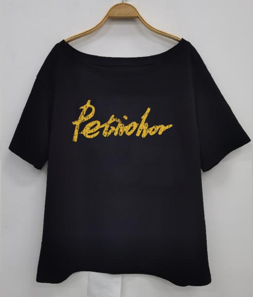 NC斜肩领字母图案短袖T恤50522（黑）夏季 252180120321 商品图1