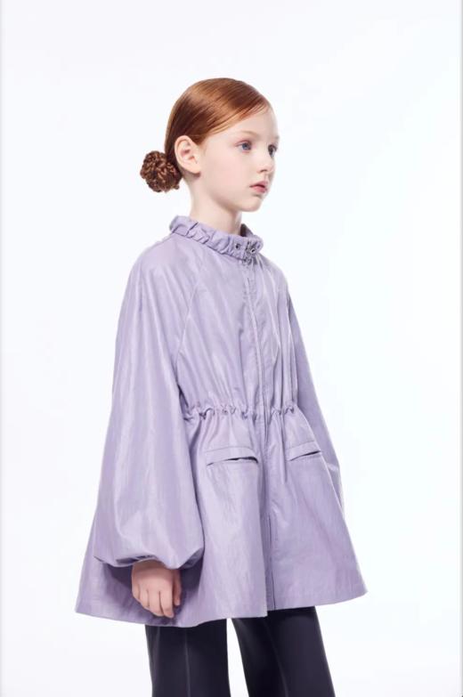 【春上新】【秋季新品】8楼 琳麦罗 LYNN&MILO 紫色微皱油蜡皮感插肩袖短款夹克 商品图3