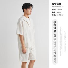 【老钱风莱赛尔天丝套装】亦止2025新品短袖+短裤夏季轻薄速干套装
