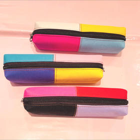 拼接帆布笔袋（颜色随机）