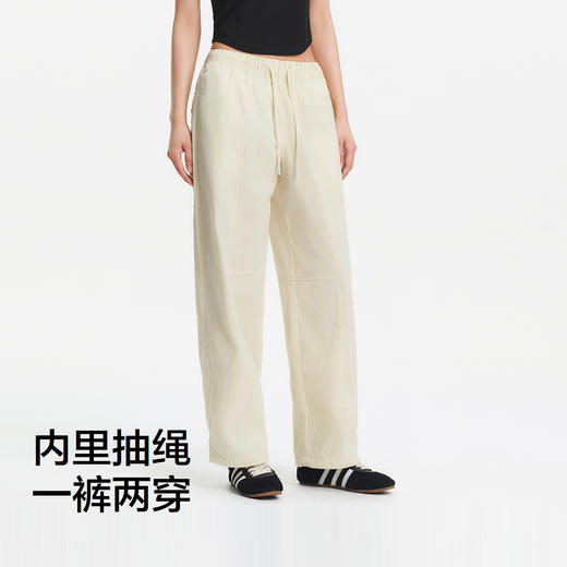 [商场同款]森马休闲裤女抽绳长裤松弛感2025夏新款分割阔腿裤简约 商品图4