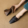 【预售5天】法式复古低跟小皮鞋女新款真皮方头中口单鞋通勤一脚蹬乐福鞋NJMK&K1710 商品缩略图4