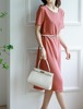哥弟同款简约知性气质优雅轻熟风醋酸连衣裙 商品缩略图0