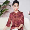 中老年人真丝上衣女洋气妈妈夏装时尚桑蚕丝衬衫喜婆婆婚宴 商品缩略图1