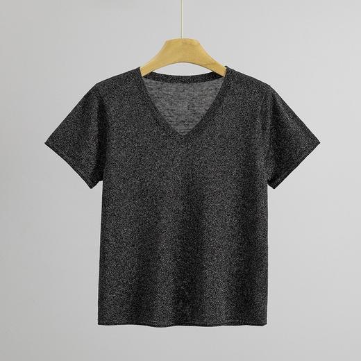 银线拼亚麻针织上衣 商品图1