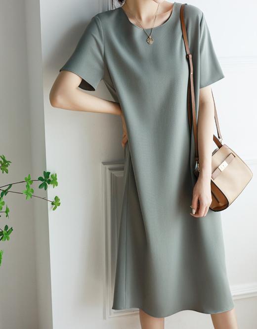 哥弟同款简约知性气质优雅轻熟风醋酸连衣裙 商品图8