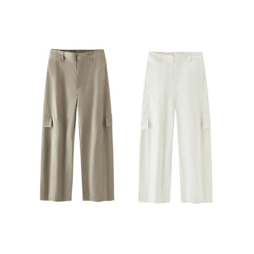 [商场同款]森马休闲裤女纯色工装裤2025秋新款半松紧腰宽松弯刀裤 商品图4