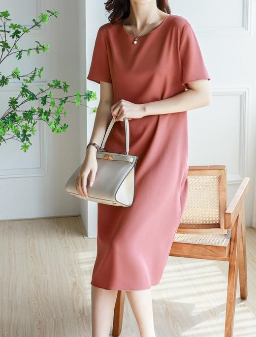 哥弟同款简约知性气质优雅轻熟风醋酸连衣裙 商品图5