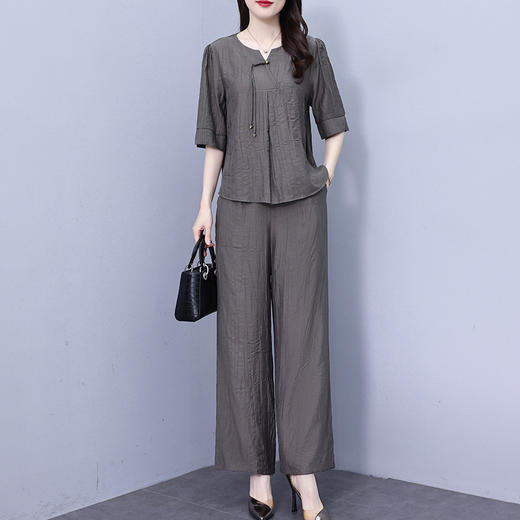 套装女2025新款夏季时尚轻奢高级感两件套阔腿裤套装 商品图2