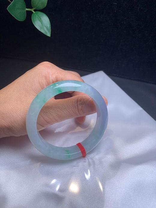 620654，55 冰春彩手镯，飘清新绿，带淡粉紫底 商品图5