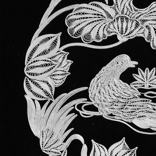 子佩集S999银手工银花丝【鸳鸯戏莲】双面旋转花丝台屏【YYXLHATP】大师工坊原创设计2508 商品图9