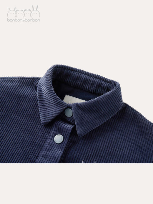 藏青灯芯绒刺绣外套 商品图2