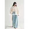 MAISON CECILE 夏日感松弛飘荡松紧腰直筒做旧牛仔裤 商品缩略图4