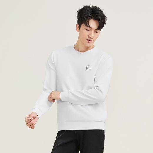 【莫代尔/含羊毛】柒牌卫衣秋季时尚青年休闲圆领百搭长袖上衣男129W70400 商品图1