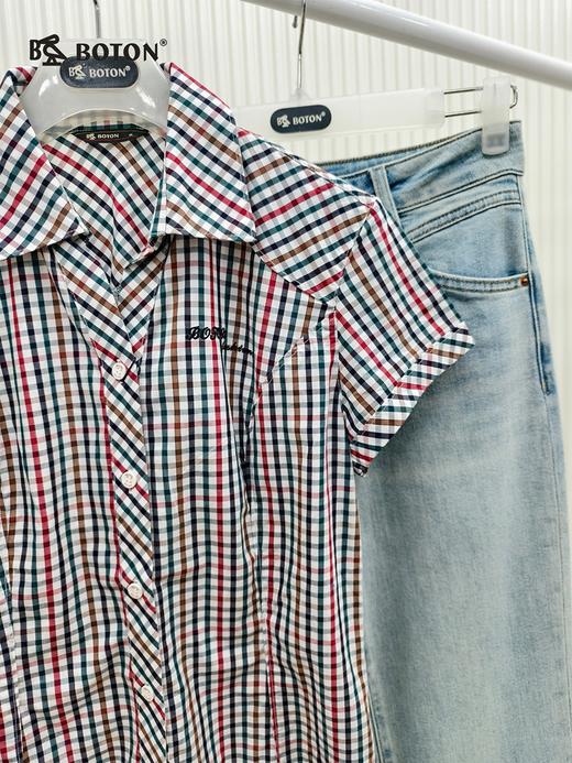 【第2件半价！尾货清仓不退换】波顿女士休闲短袖格仔衬衫LS378 商品图2