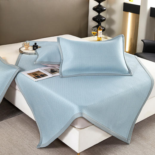 【多样屋专柜】多样屋夏季冰爽豆感席三件套可水凉席冰丝凉席-粉色/150*200cm 商品图2