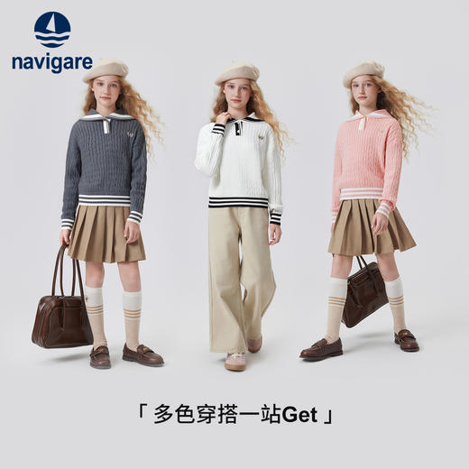 【纳维凯尔】【120-165】Navigare小帆船女童春秋针织衫 商品图6
