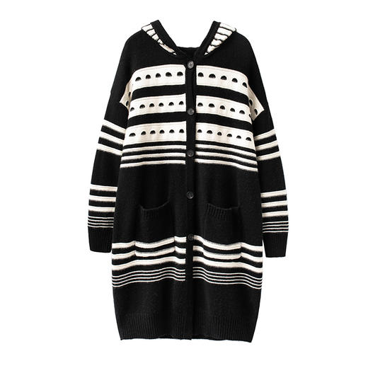 【新颖显品味】100纯山羊绒连帽加厚大衣外套女CYR240157 商品图0