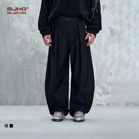 BJHG不计后果美式休闲弯刀裤子男秋季潮牌复古山系痞帅运动工装裤