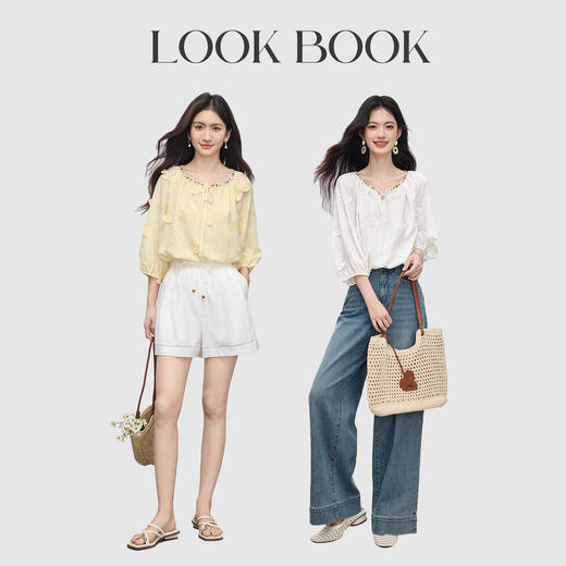 【08/06新品】熙世界轻民族风立体蝴蝶刺绣衬衫女2025初秋新款设计感七分袖上衣 商品图2