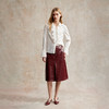 人丝羊毛法式浪漫木耳边重工压褶喇叭袖收腰复古衬衫 商品缩略图2