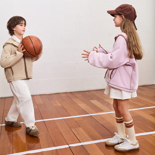 马克珍妮男女童亲肤软糯摇粒绒外套2025年秋装新款551731 商品图2