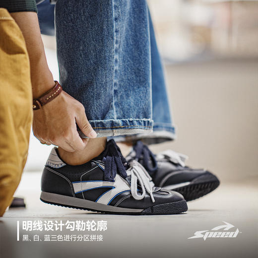 马登双鞋带蓝色德训鞋夏季男新款百搭软底平底运动休闲复古阿甘鞋 商品图3