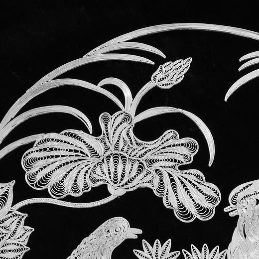 子佩集S999银手工银花丝【鸳鸯戏莲】双面旋转花丝台屏【YYXLHATP】大师工坊原创设计2508 商品图7