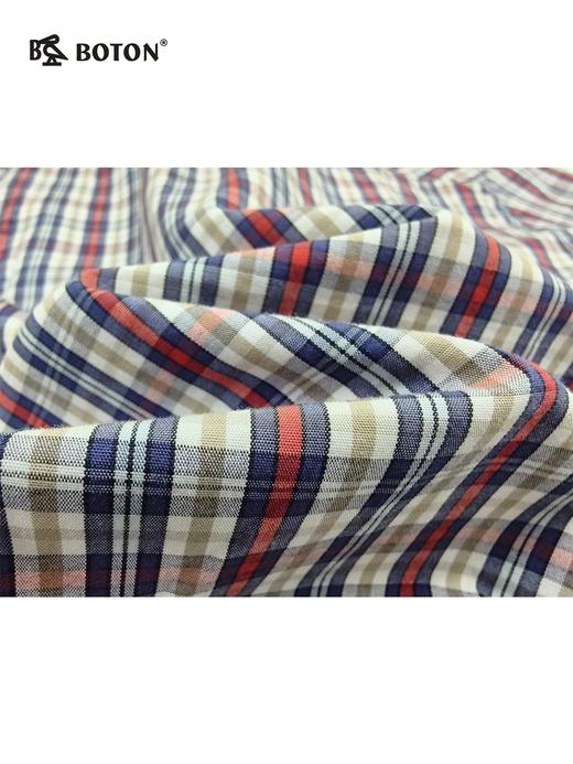 【第2件半价！尾货清仓不退换】波顿女士全棉修身红蓝格短袖衬衫休闲百搭LS376 商品图5