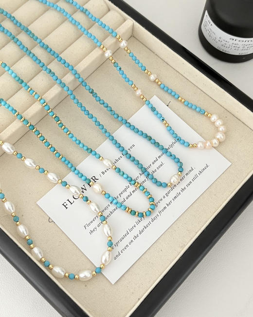 天然优化绿松石项链手链合集 商品图8