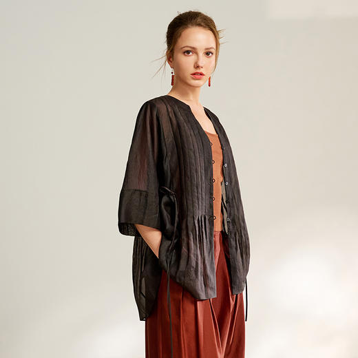 TANGYcollection天意2025秋季新品商场同款茛绸女衬衣L251027 商品图1